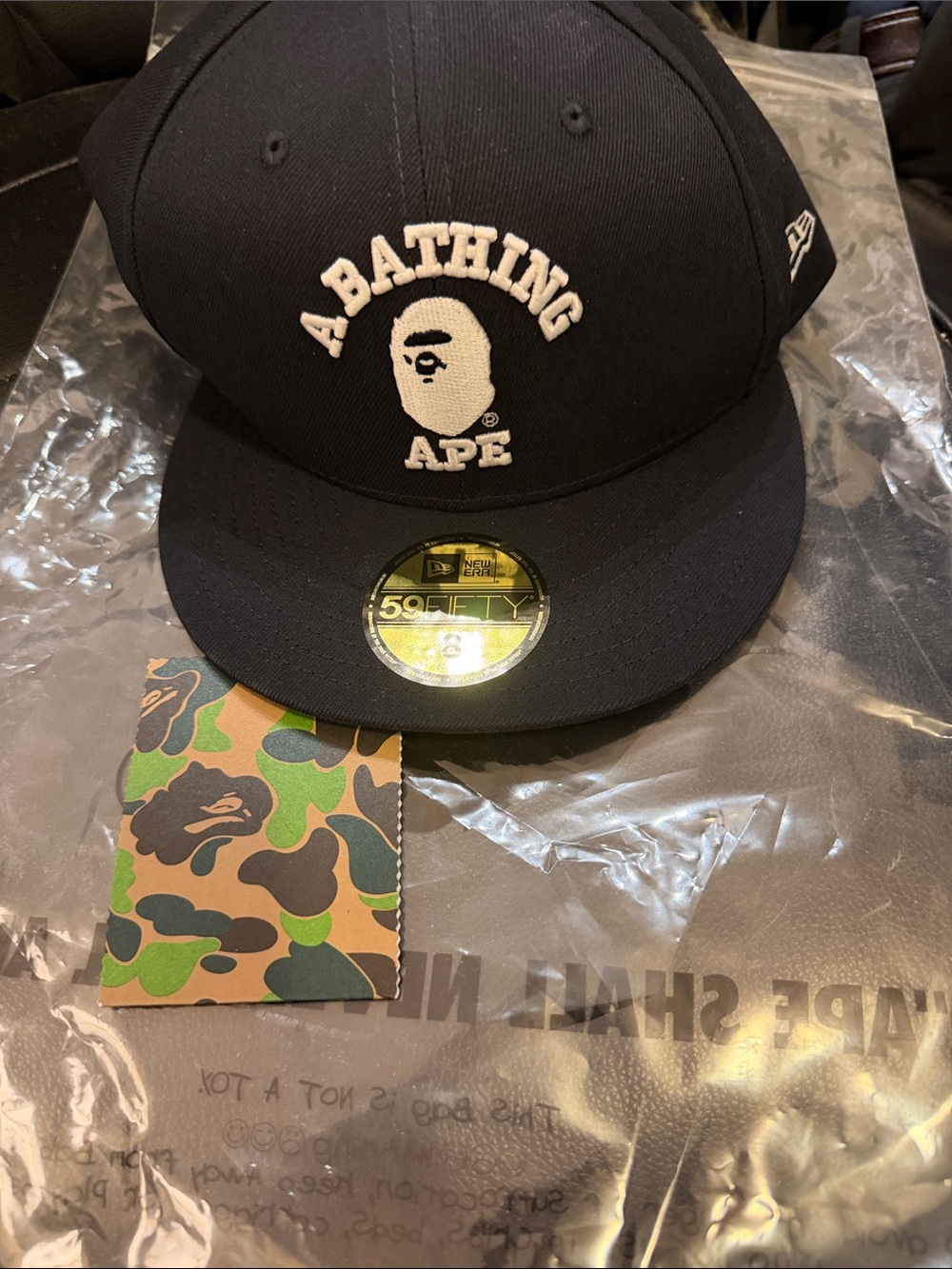 A Bathing Ape Black Logo 59FIFTY Fitted Cap